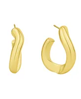 And Now This Silver-Plated or 18K Gold-Plated Oblong C Hoop Earring