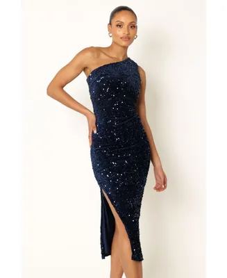Petal and Pup Womens Kiki One Shoulder Midi Dress