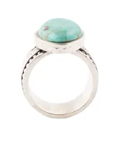 Barse Hammered Genuine Turquoise and Sterling Silver Abstract Ring