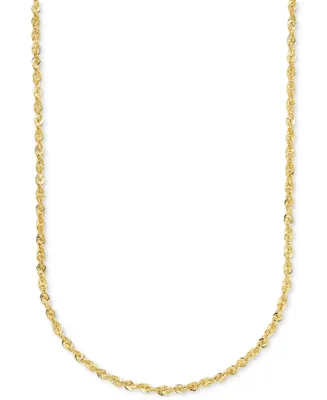 Highly Polished Rope Link 18" Chain Necklace (2-5/8mm) in 14k Gold, Made in Italy
