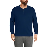 Lands' End Big & Tall Knit Rib Pajama Henley T-Shirt