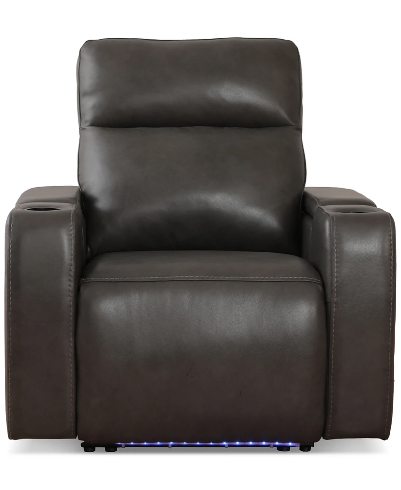 Greymel 37" Zero Gravity Leather Chair with Power Headrest, Created for Macy's