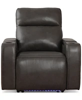 Greymel 37" Zero Gravity Leather Chair with Power Headrest, Created for Macy's