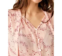 Free People Women's Stars Align Printed Button-Front Top