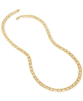 Italian Gold 22" Beveled Marine Link Chain Necklace (7-1/5mm) in 10k Gold