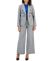 Tahari Asl Women's Glen Plaid Faux-Double-Breasted Blazer