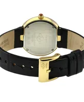 GV2 by Gevril Women's Arezzo Black Leather Watch 33mm