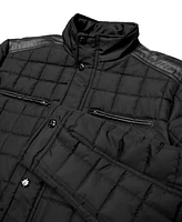 Spire By Galaxy Men's Lightweight Quilted Jacket with Synthetic Trim Design