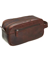 Mancini Men's Buffalo Dual Top Zipper Toiletry Bag