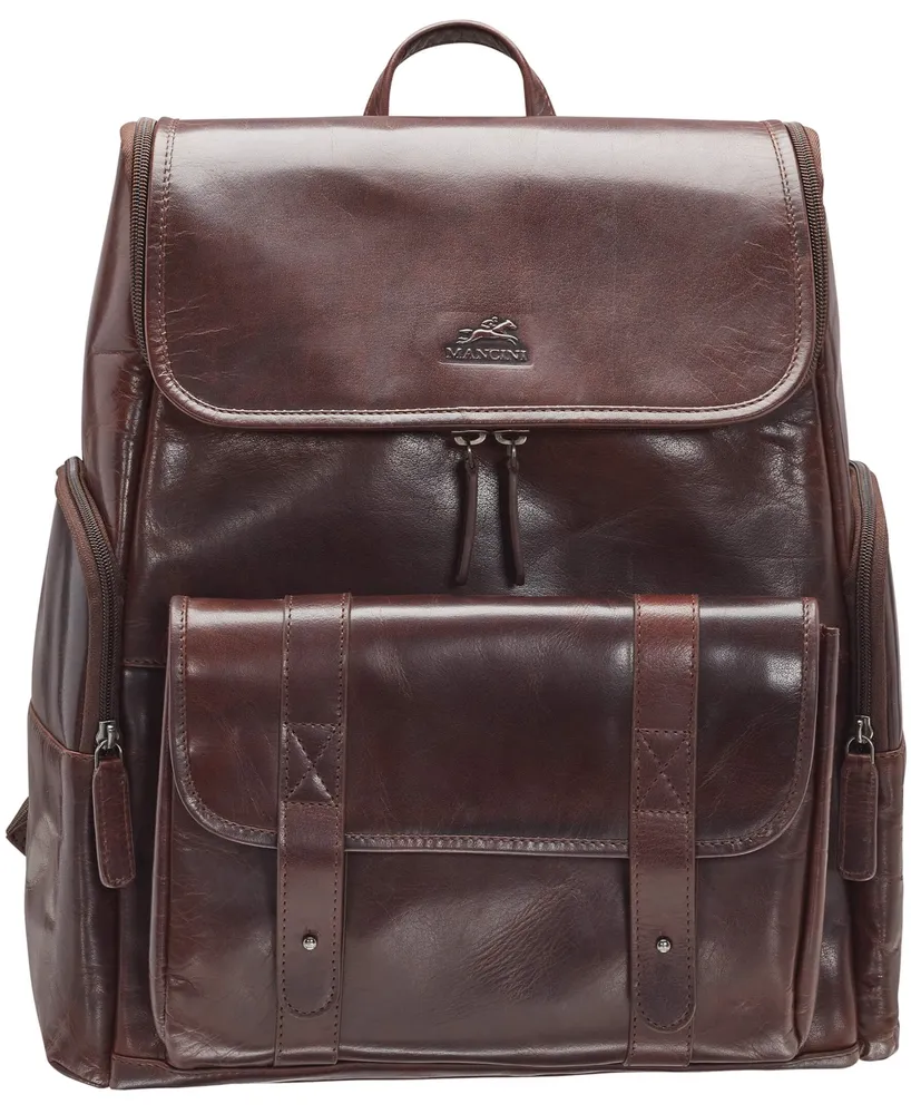 Mancini Men's Buffalo Backpack with Zippered Laptop, Tablet Compartment