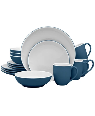 Noritake ColorTrio Coupe 16 Piece Dinnerware Set, Service for 4