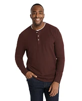 Johnny Bigg Men's Waffle Henley Long Sleeve Top