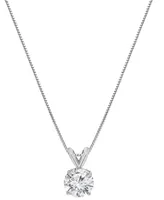 Diamond Solitaire 18" Pendant Necklace (1 ct. t.w.) in 14k White Gold