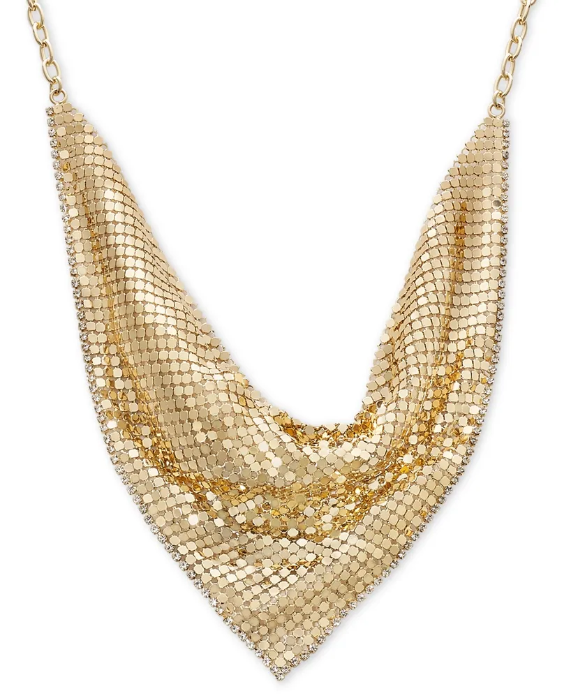 I.n.c. International Concepts Crystal-Edged Mesh Statement Necklace, 17" + 3" extender, Created for Macy's