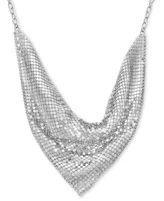 I.n.c. International Concepts Crystal-Edged Mesh Statement Necklace, 17" + 3" extender, Created for Macy's