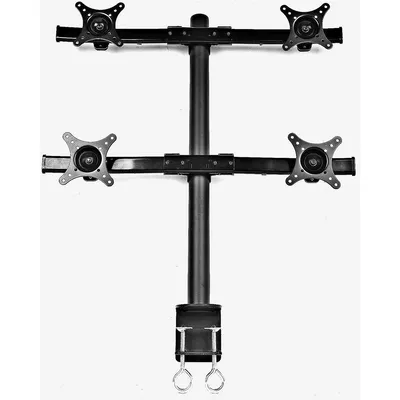 Xtrempro 41025 Quad 4 Monitors Mount Screens Adjustable Tilt Swivel 360 Deg Rotation - 13 to 27 in. - Black