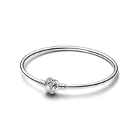 Pandora Moments Cubic Zirconia Sparkling Shooting Star Clasp Bangle Bracelet