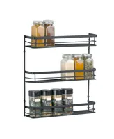 mDesign Steel Wall Mount 3-Tier Spice Rack Storage Organizer Basket