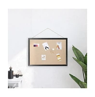 Clarey Linen Display Board With Wooden Frame And Push Pins
