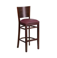 Solid Back Wooden Restaurant Dining Barstool