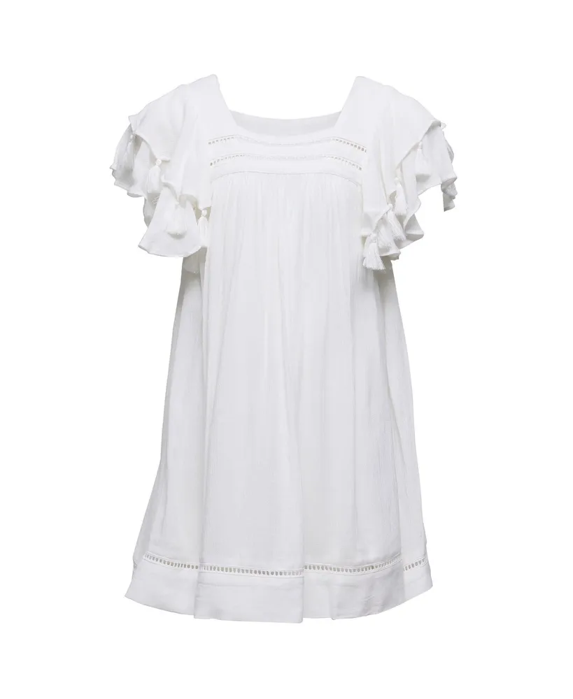 Toddler, Child Girl White Tassel Time Beach Dress