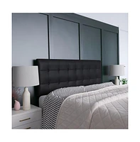 Button Tufted Queen Upholstered Headboard