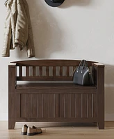 Simpli Home Acadian 25" Solid Wood Small Entryway Storage Bench