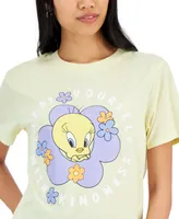 Love Tribe Juniors' Tweety Bird Treat Yourself Graphic Print T-Shirt