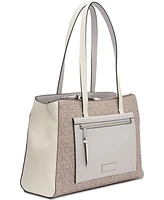 Hadley Signature Colorblocked Triple Compartment Tote