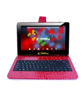 Linsay New 10.1" Tablet Octa Core 128GB Android 14 Exclusive Luxury Red Crocodile Keyboard case