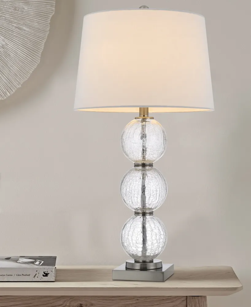 29" Height Clear Crackle Table Lamp Set