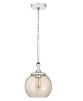 24" Height Metal Pendant with Smoke Glass Shade