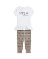Polo Ralph Lauren Baby Girls Fair Isle T Shirt and Leggings, 2 Piece Set