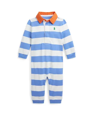 Polo Ralph Lauren Baby Boys Striped Cotton Jersey Rugby Coverall
