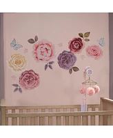 Lambs & Ivy Secret Garden Large Pink Flowers/Butterflies Wall Decals/Stickers