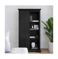Finnoula Farmhouse Storage Cabinet, Semi-Open With Sliding Barn Door