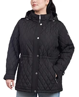 Michael Michael Kors Women's Plus Size Quilted Hooded Anorak Coat