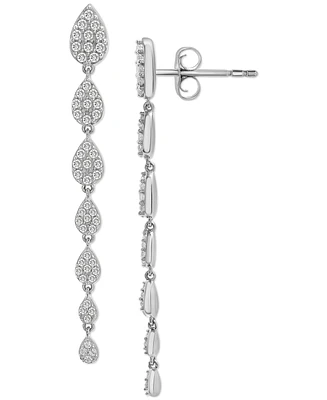 Wrapped Love Diamond Cluster Linear Drop Earrings (1 ct. t.w.) 14k Gold or White Gold, Created for Macy's