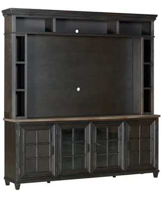 84" Dawnwood 2PC Tv Console Set (84" with 4 Doors and Hutch)