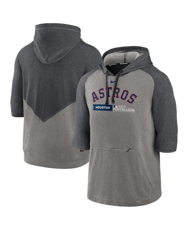 Atlanta Braves Nike 2023 Postseason Authentic Collection Flux Performance  3/4-Sleeve Pullover Hoodie - Heather Gray/Heather Charcoal