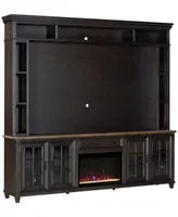 96" Dawnwood 3PC Tv Console Set (96" Console, Hutch and Fireplace)