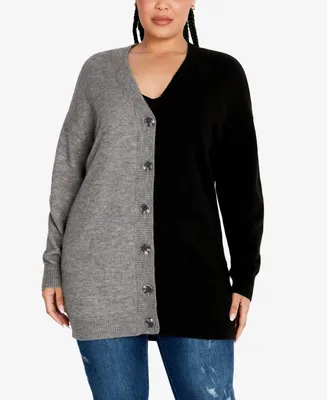 Avenue Plus Size Sienna Splice Cardigan Sweater