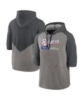 Men's Nike Heather Gray Texas Rangers 2023 Postseason Authentic Collection Flux Three-Quarter Sleeve Pullover Hoodie