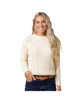 Hope & Henry Women's Cable Knit Fisherman Sweater