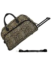 World Traveler Leopard 21-Inch Carry-On Rolling Duffel Bag