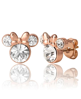 Disney Womens Minnie Mouse Birthstone Stud Earrings