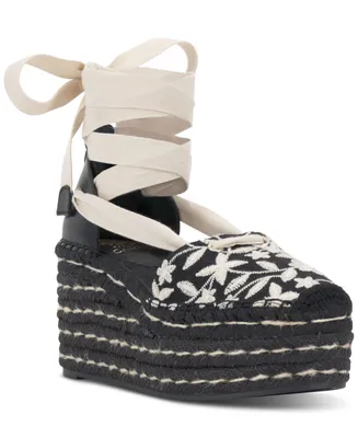 Vince Camuto Women's Tishea Lace-Up Espadrille Wedge Sandals