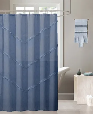 Dainty Home Natural Tassels Shower Curtain, 72" x 70"