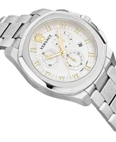 Versace Men's Swiss Chronograph Geo Stainless Steel Bracelet Watch 43mm