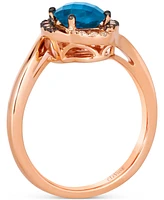 Le Vian Cinnamon Citrine (1-1/8 ct. t.w.) & Diamond (1/8 ct. t.w.) Halo Twist Ring in 14k Gold (Also available in Grape Amethyst, Deep Sea Blue Topaz